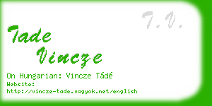 tade vincze business card